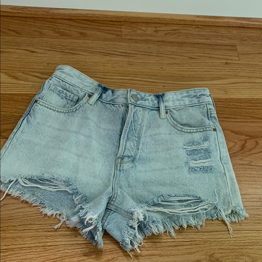 PacSun Blue Jean Shorts Distressed High-Waisted